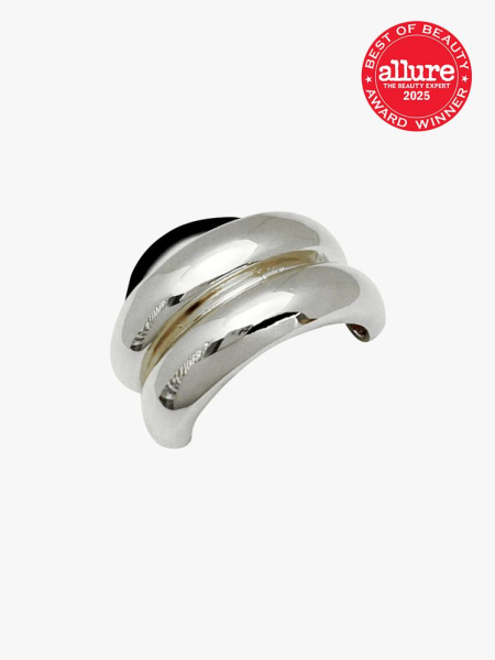 RPZL x Bella Gerard Morgan Cuff in silver color way on light gray background with red Allure Best of Beauty seal in the top right corner