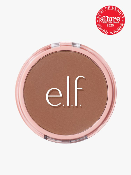 e.l.f. Cosmetics Halo Glow Powder Filter in branded clear compact on light gray background with red Allure Best of Beauty seal in the top right corner