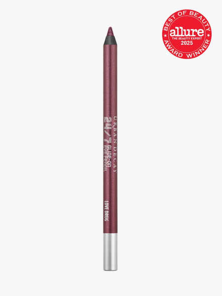 Urban Decay 24/7 Glide-On Eyeliner Pencil on light gray background with red Allure Best of Beauty seal in the top right corner