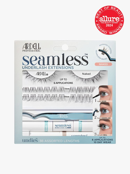 Ardell Seamless Underlash Extensions branded component on a light gray background with red Allure Best of Beauty seal in the top right corner